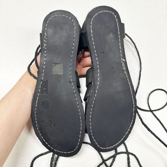 Five Worlds Distressed Lace Up Gladiator Flat Leather Sandals Womens Size 10 - Picture 8 of 10
